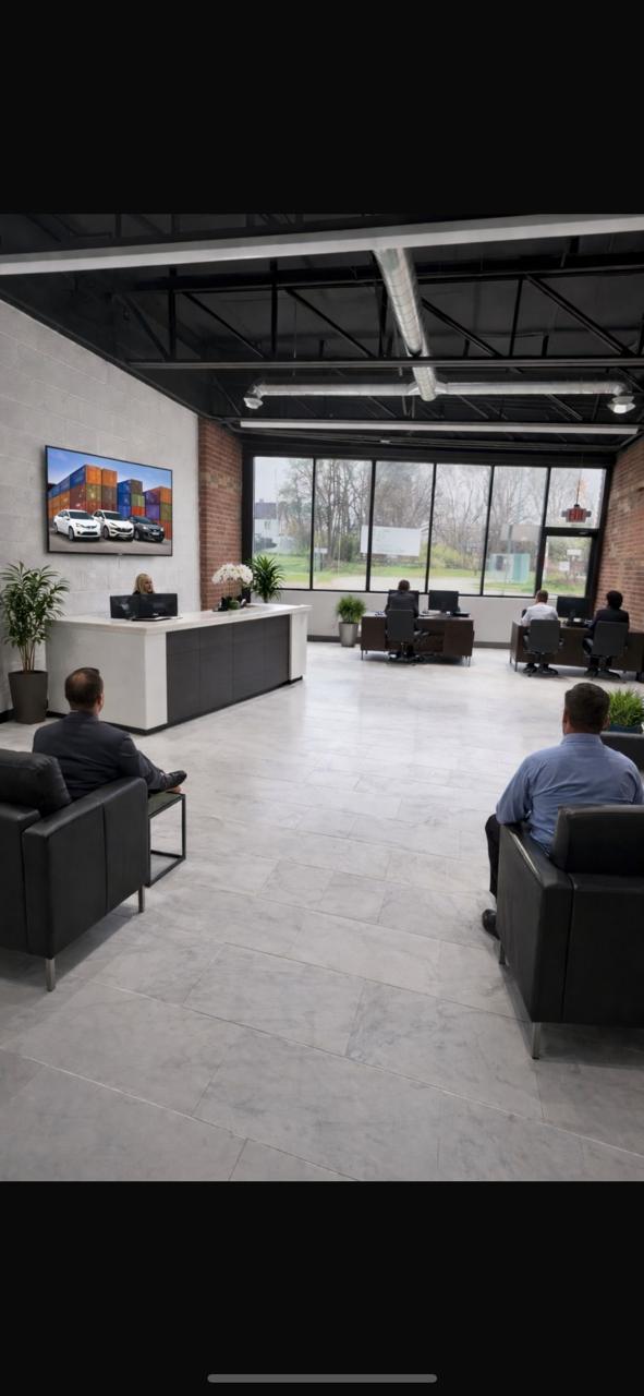 Wholesale warehouse interior with racking